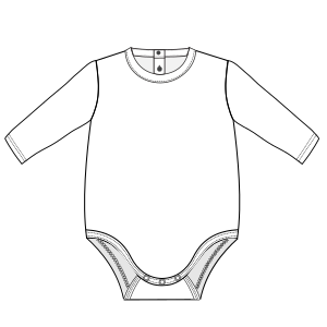 Patron ropa, Fashion sewing pattern, molde confeccion, patronesymoldes.com Body 0127 LS BABIES Bodies